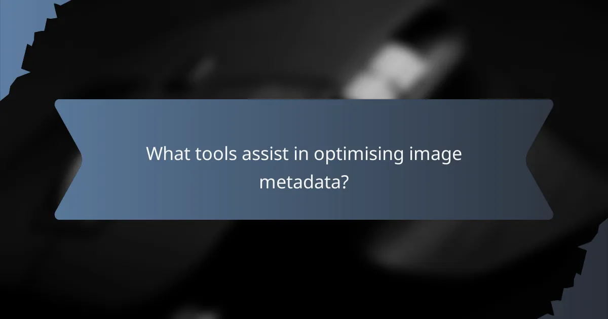 What tools assist in optimising image metadata?